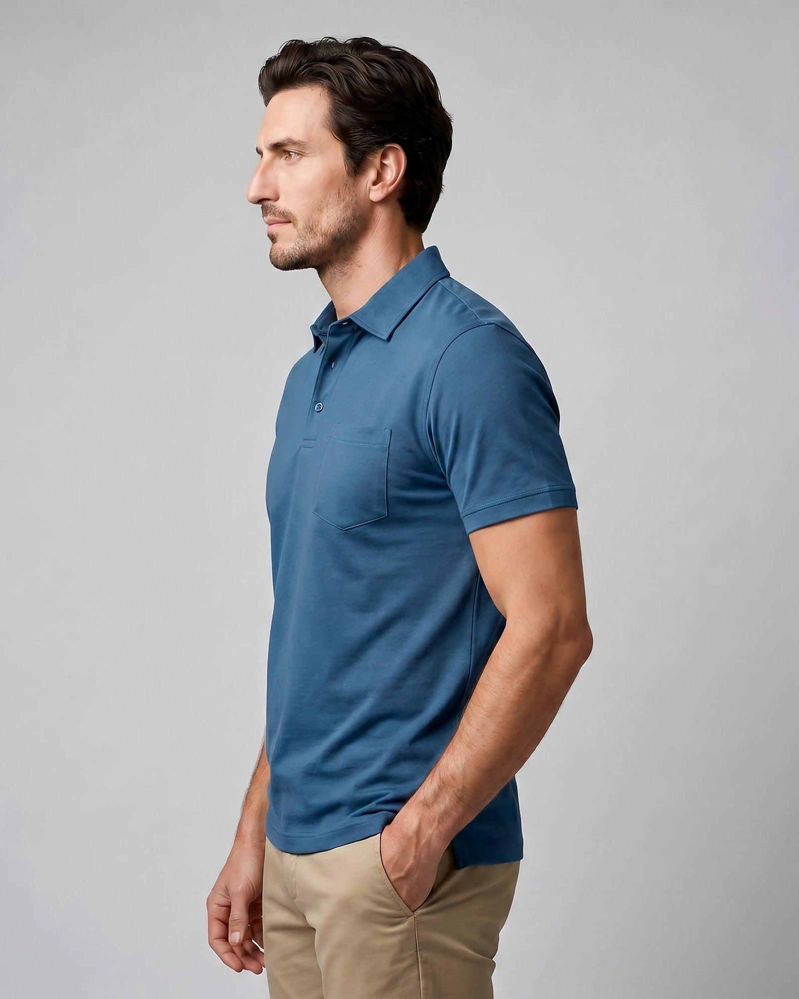 Men's Slim Fit Polo Shirt - Black or Green, XS to 3XL - Valedrian — view 23