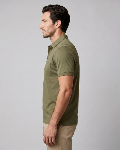 Men's Slim Fit Polo Shirt - Black or Green, XS to 3XL - Valedrian — view 8