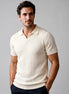 Men's Slim Fit Ribbed Polo Shirt V-Neck Short Sleeve - Valedrian