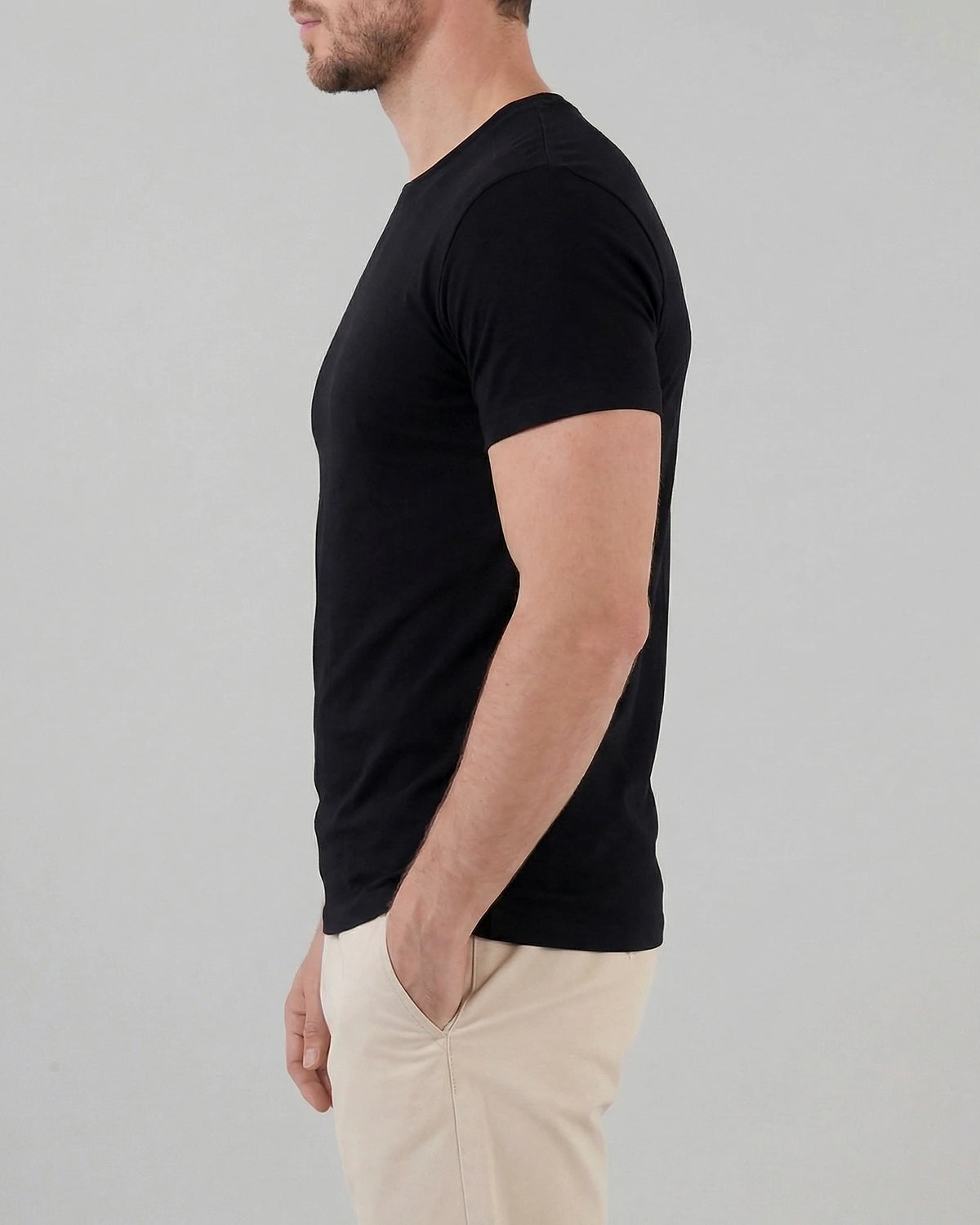 Men's Slim Fit T-Shirt in White and Black Soft Breathable Fabric - Valedrian — view 12