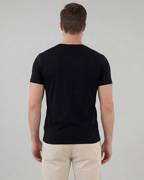 Men's Slim Fit T-Shirt in White and Black Soft Breathable Fabric - Valedrian — view 13