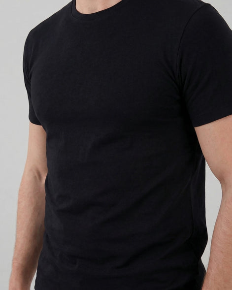 Men's Slim Fit T-Shirt in White and Black Soft Breathable Fabric - Valedrian — view 14