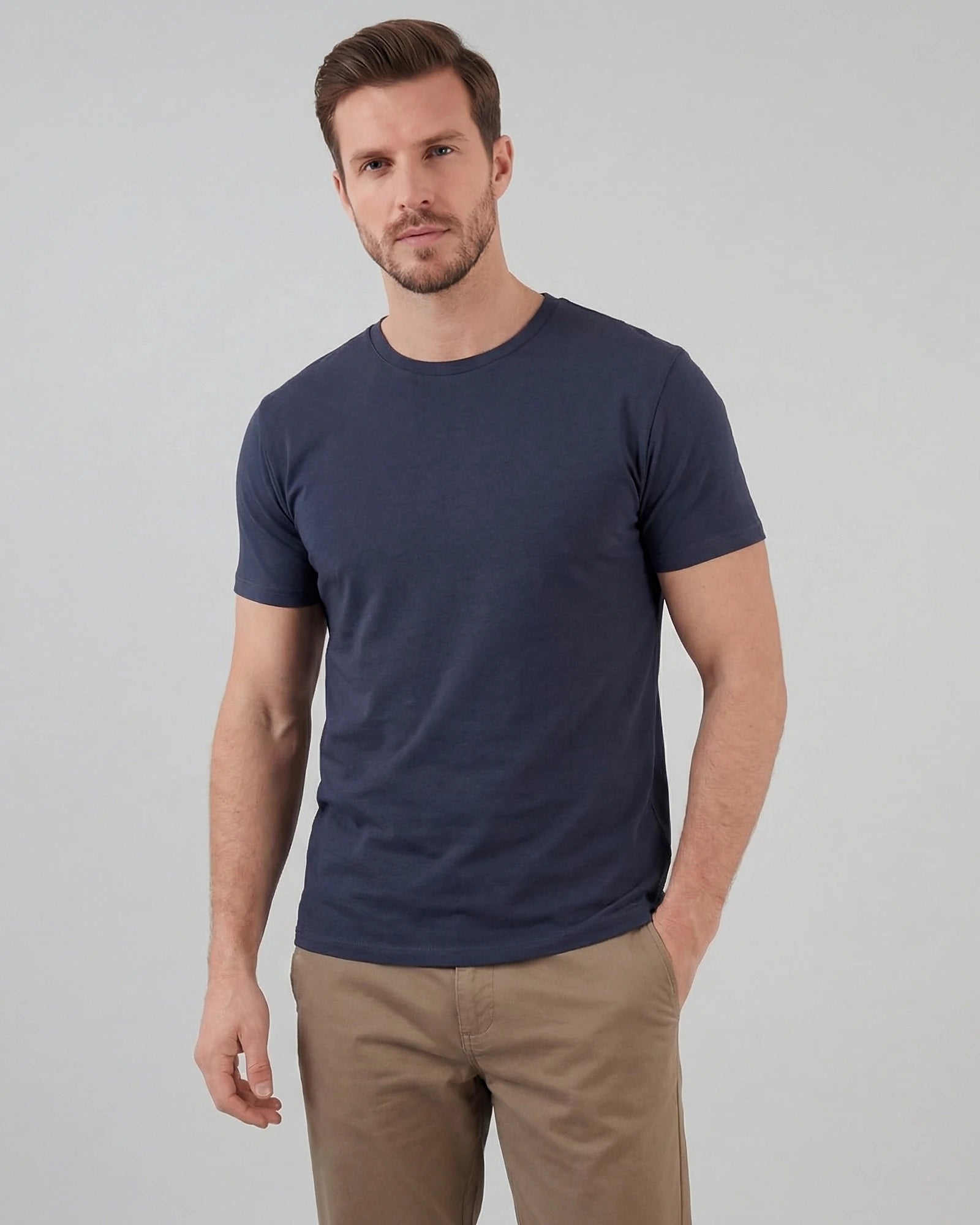 Men's Slim Fit T-Shirt in White and Black Soft Breathable Fabric - Valedrian — view 16