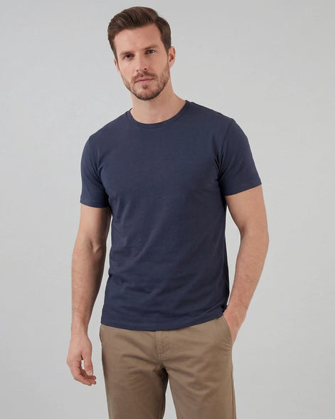 Men's Slim Fit T-Shirt in White and Black Soft Breathable Fabric - Valedrian — view 16