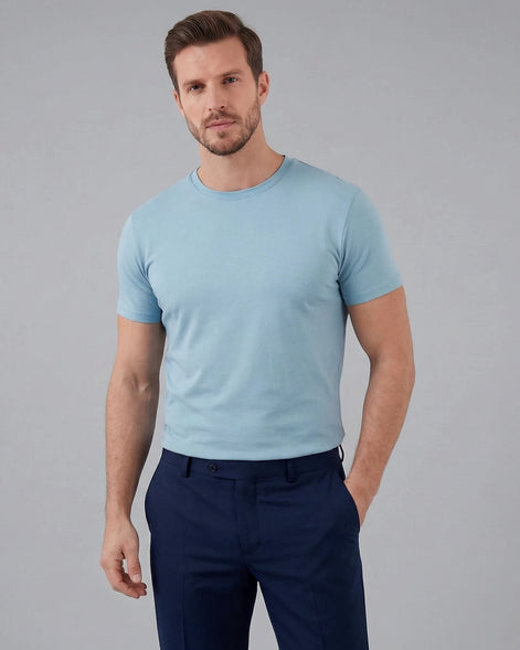 Men's Slim Fit T-Shirt in White and Black Soft Breathable Fabric - Valedrian — view 21