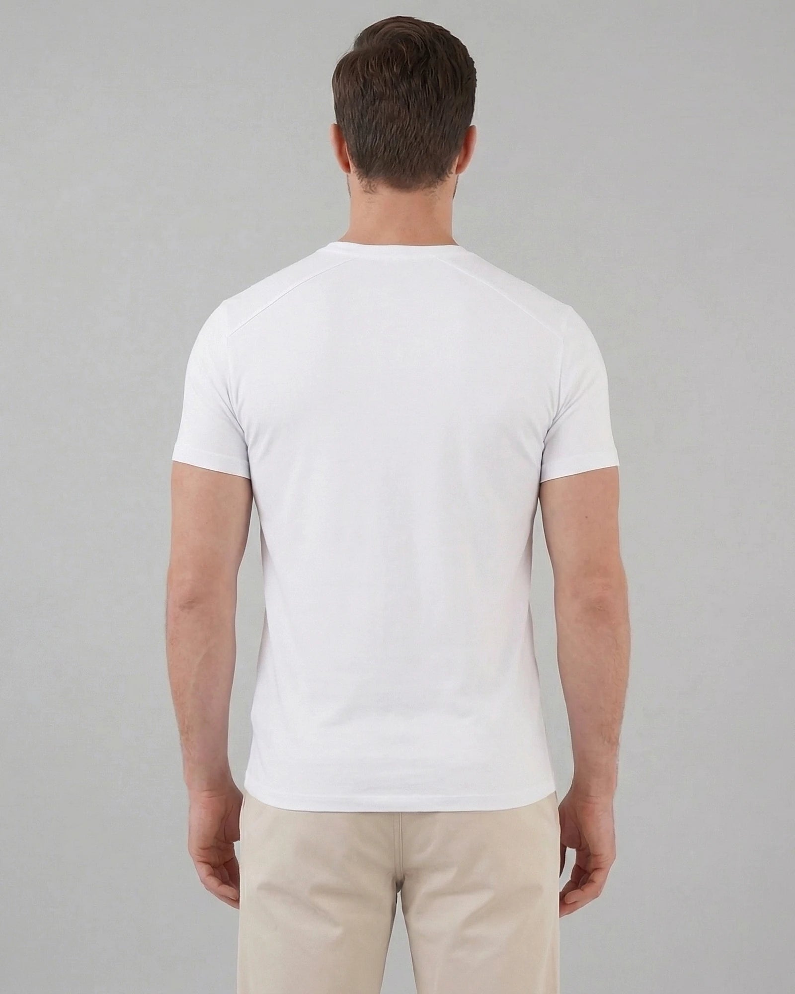 Men's Slim Fit T-Shirt in White and Black Soft Breathable Fabric - Valedrian — view 3