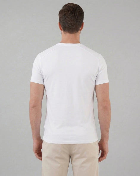 Men's Slim Fit T-Shirt in White and Black Soft Breathable Fabric - Valedrian — view 3