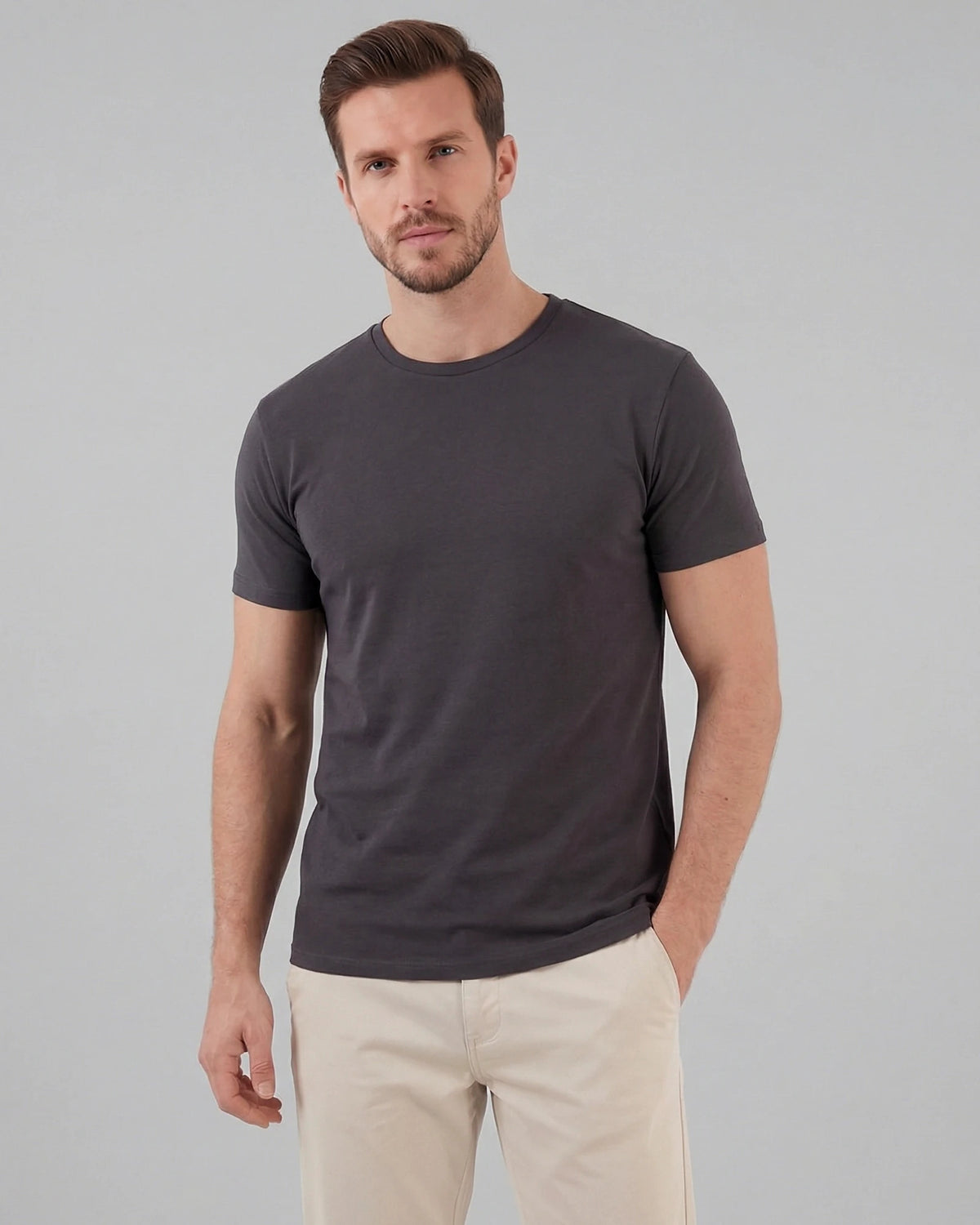 Men's Slim Fit T-Shirt in White and Black Soft Breathable Fabric - Valedrian — view 6