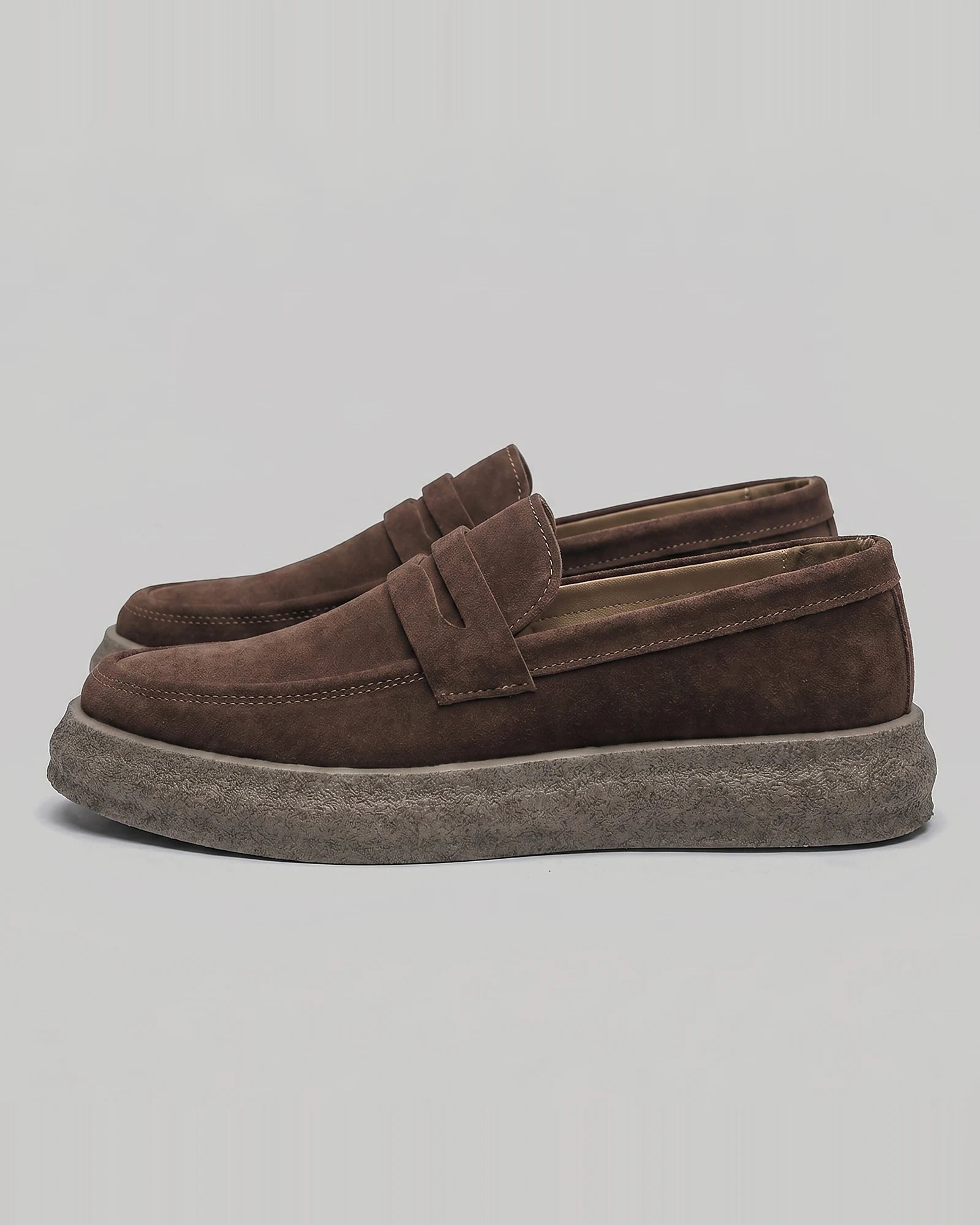 Men's Slip-On Loafers - Synthetic Upper, Rubber Outsole, Brown & Black | Valedrian — view 2