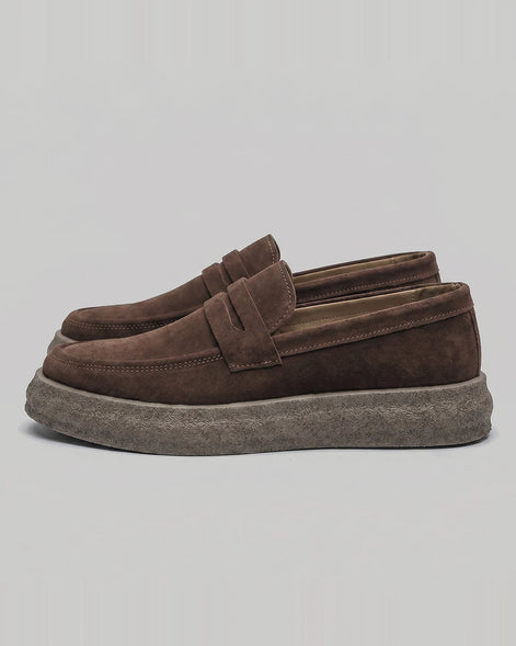 Men's Slip-On Loafers - Synthetic Upper, Rubber Outsole, Brown & Black | Valedrian — view 2