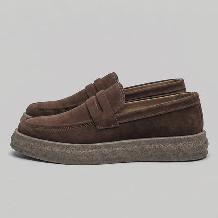 Men's Slip-On Loafers - Synthetic Upper, Rubber Outsole, Brown & Black | Valedrian — view 2