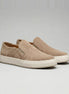 Men's Slip-On Shoes Beige Thick White Sole, Sizes 5–10.5 - Valedrian
