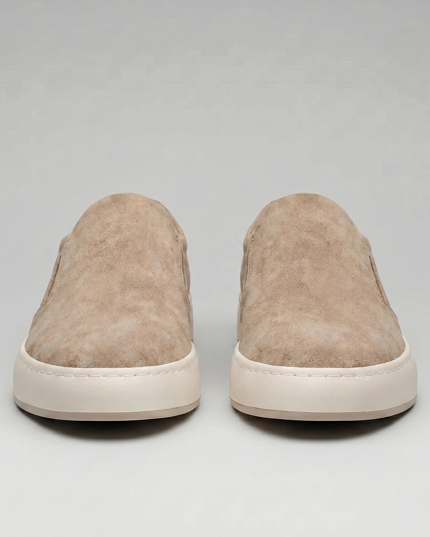 Men's Slip-On Shoes Beige Thick White Sole, Sizes 5–10.5 - Valedrian — view 2