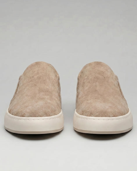 Men's Slip-On Shoes Beige Thick White Sole, Sizes 5–10.5 - Valedrian — view 2