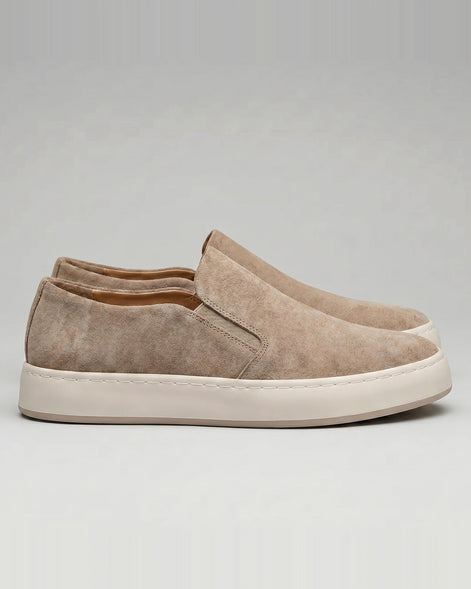 Men's Slip-On Shoes Beige Thick White Sole, Sizes 5–10.5 - Valedrian — view 3