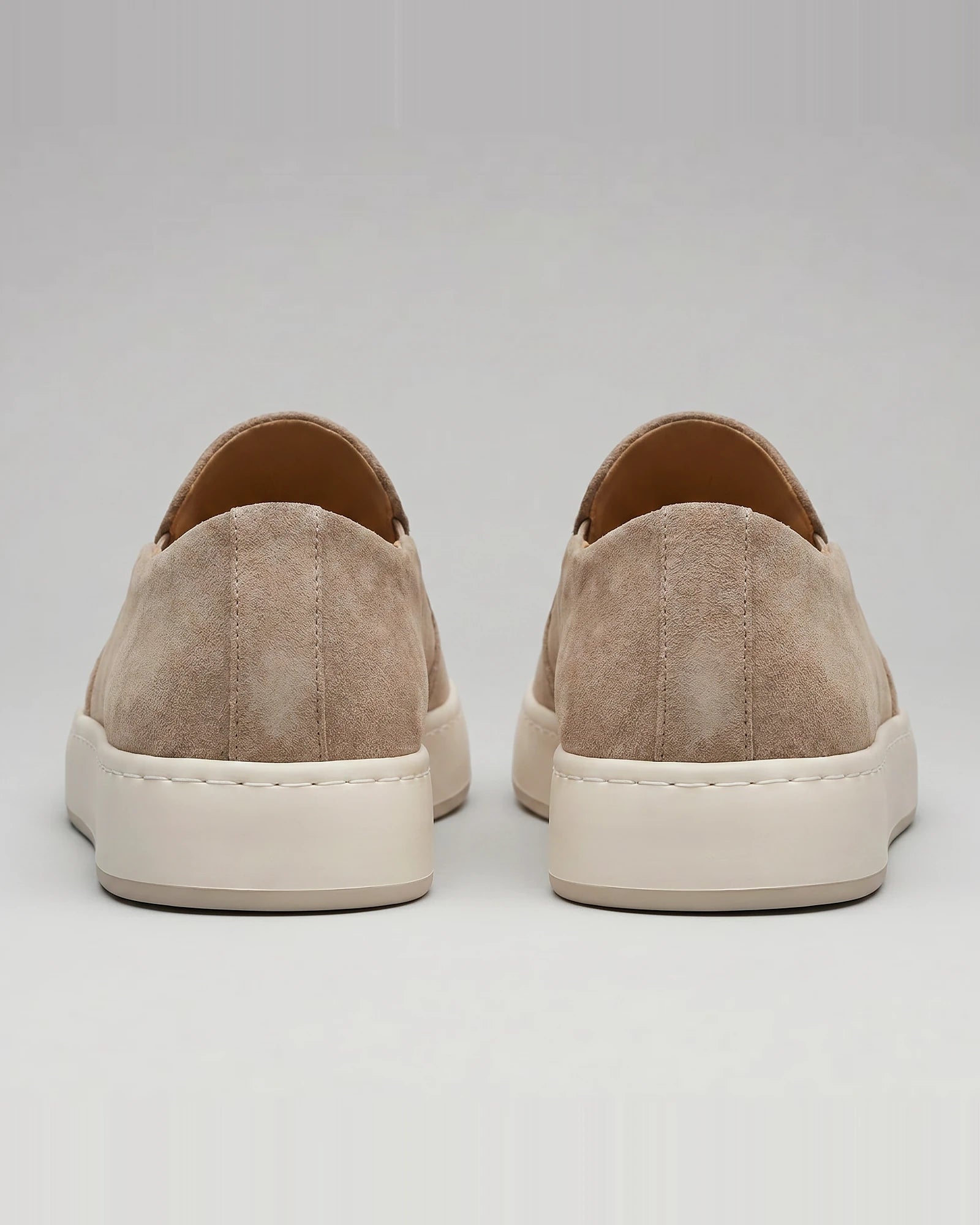 Men's Slip-On Shoes Beige Thick White Sole, Sizes 5–10.5 - Valedrian — view 4