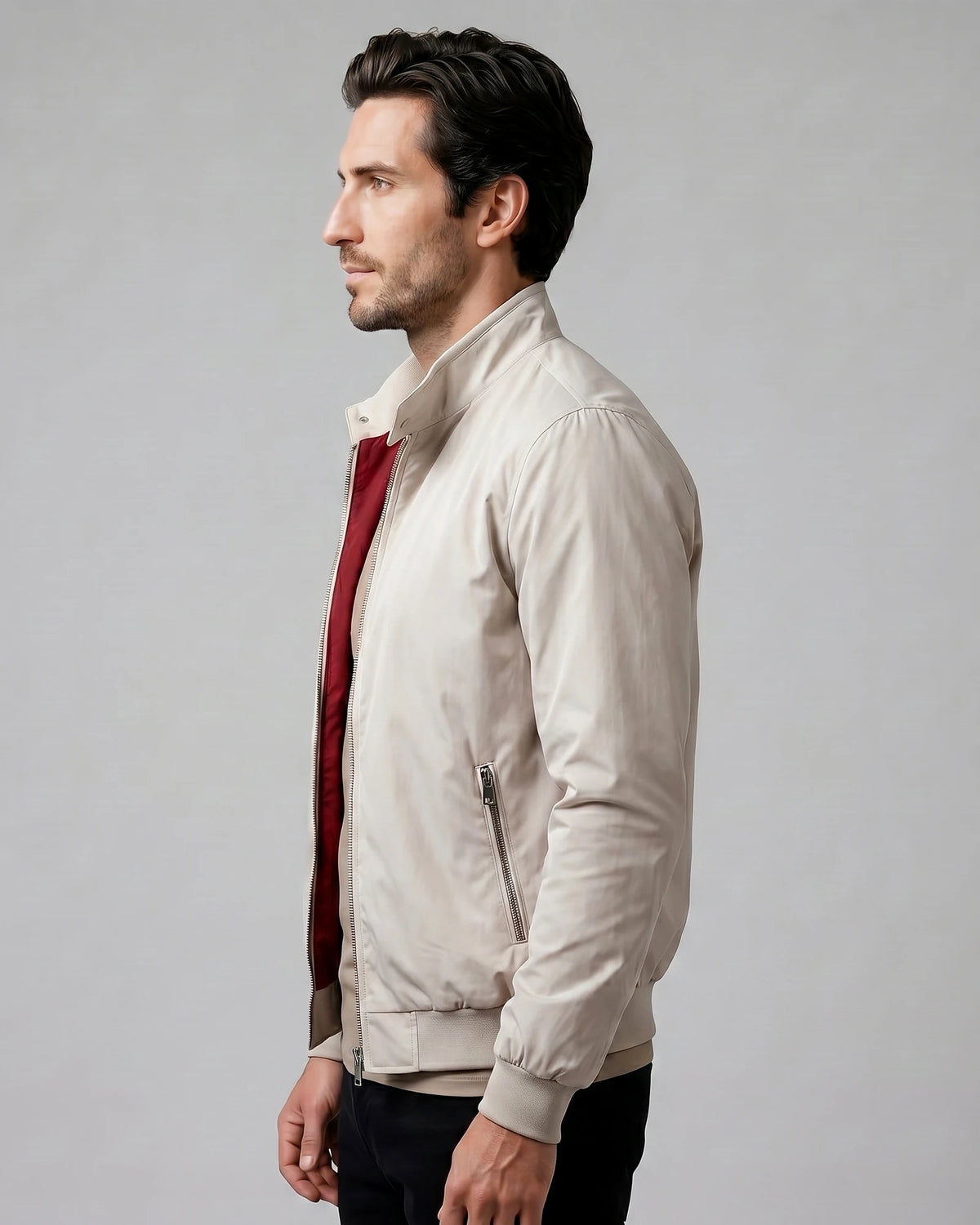 Men's Smart Casual Bomber Jacket Black Slim Fit XS–4XL - Valedrian — view 13