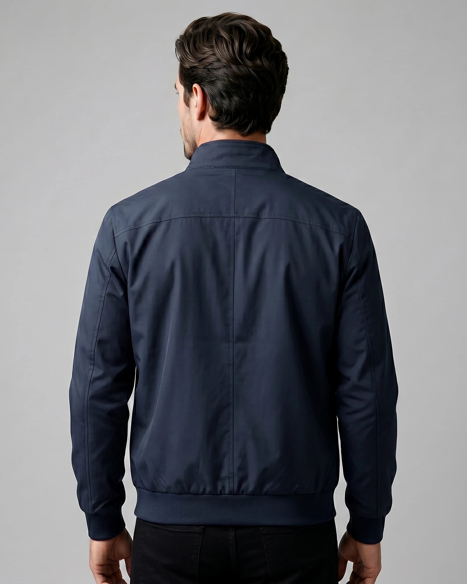 Men's Smart Casual Bomber Jacket Black Slim Fit XS–4XL - Valedrian — view 19