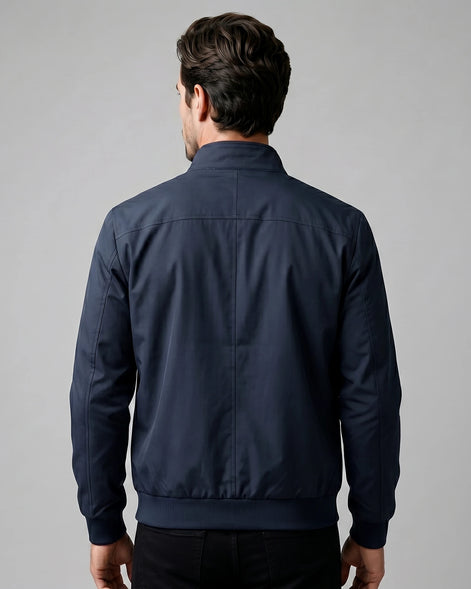 Men's Smart Casual Bomber Jacket Black Slim Fit XS–4XL - Valedrian — view 19
