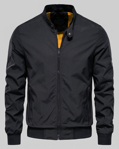 Men's Smart Casual Bomber Jacket Black Slim Fit XS–4XL - Valedrian — view 2