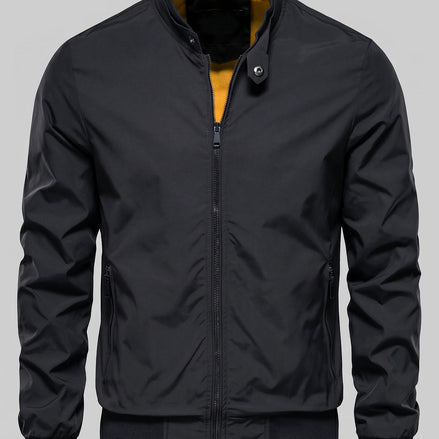 Men's Smart Casual Bomber Jacket Black Slim Fit XS–4XL - Valedrian — view 2