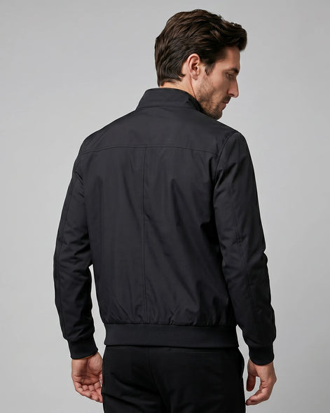 Men's Smart Casual Bomber Jacket Black Slim Fit XS–4XL - Valedrian — view 4