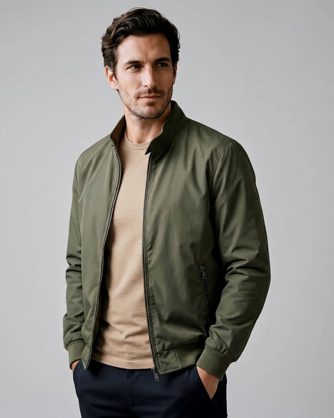 Men's Smart Casual Bomber Jacket Black Slim Fit XS–4XL - Valedrian — view 6