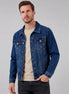 Men's Smart Casual Denim Jacket Blue Vintage Wash XS–4XL - Valedrian