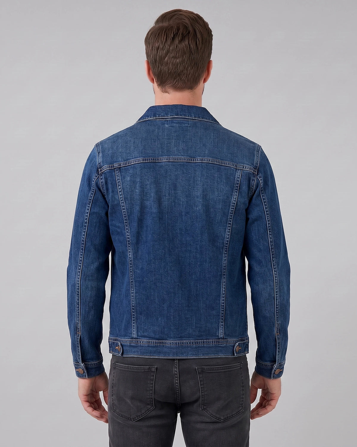 Men's Smart Casual Denim Jacket Blue Vintage Wash XS–4XL - Valedrian — view 4