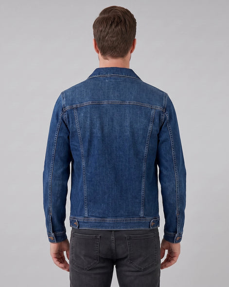 Men's Smart Casual Denim Jacket Blue Vintage Wash XS–4XL - Valedrian — view 4