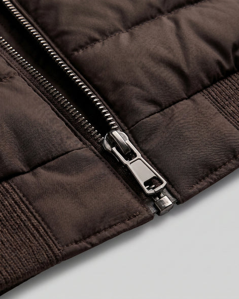 Men's Smart Casual Down Jacket with Knit Sleeves, Navy or Brown – Valedrian — view 10