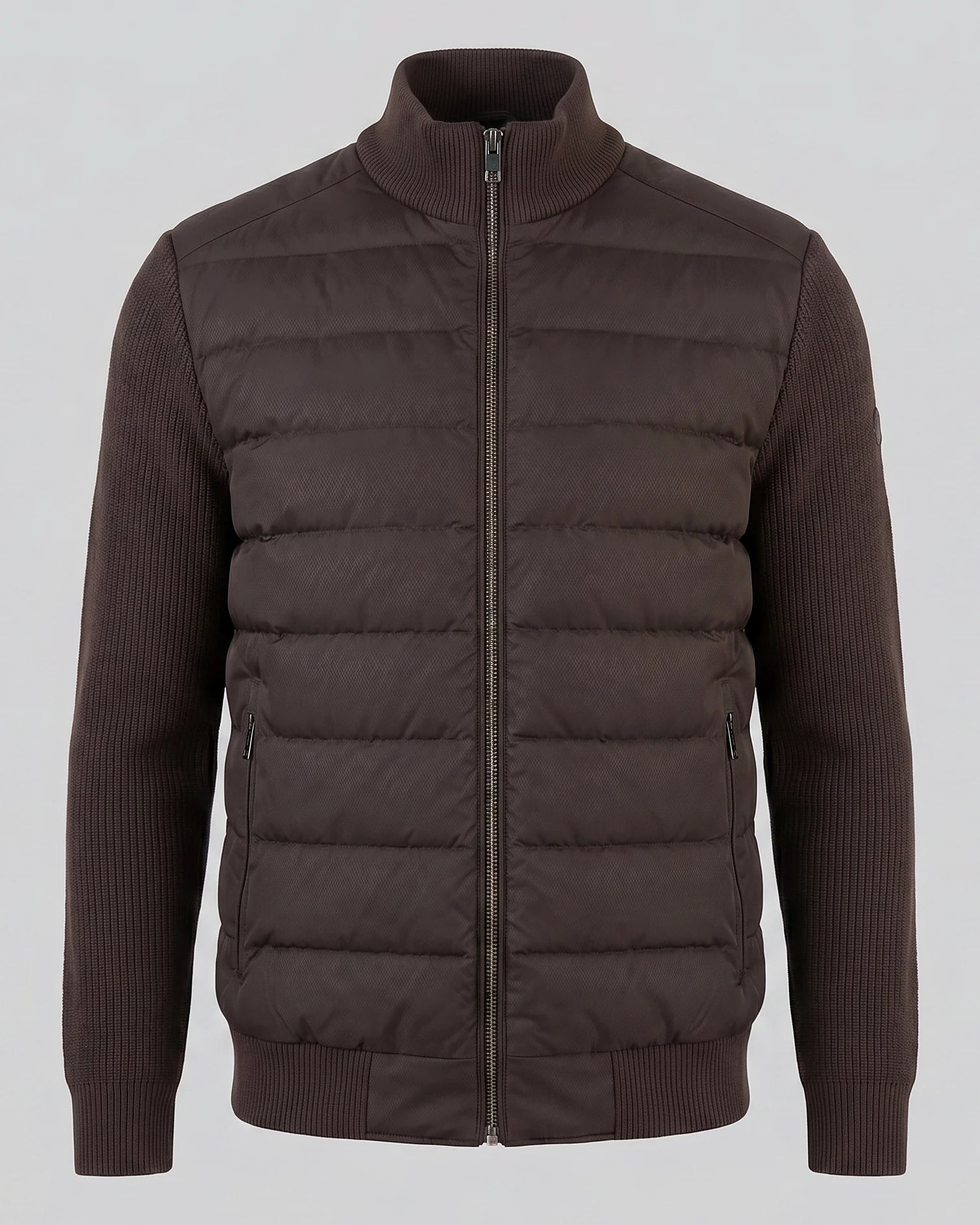 Men's Smart Casual Down Jacket with Knit Sleeves, Navy or Brown – Valedrian — view 6