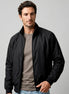 Men's Smart Casual Harrington Jacket Polyester Full-Zip Black Beige - Valedrian