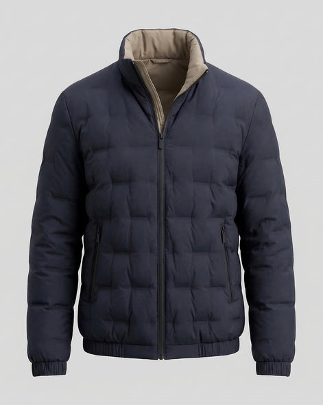 Men's Smart Casual Insulated Jacket Duck Down Khaki Blue – Valedrian — view 10