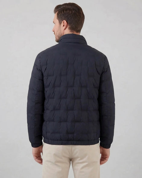 Men's Smart Casual Insulated Jacket Duck Down Khaki Blue – Valedrian — view 11