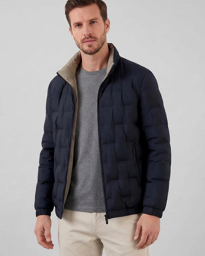 Men's Smart Casual Insulated Jacket Duck Down Khaki Blue – Valedrian