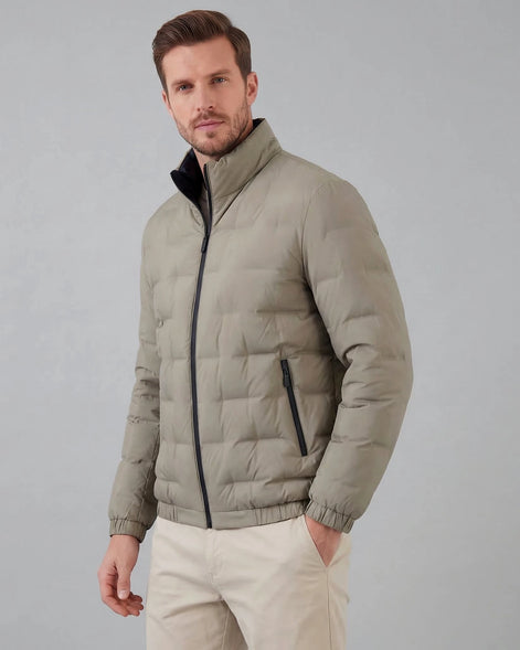 Men's Smart Casual Insulated Jacket Duck Down Khaki Blue – Valedrian — view 5
