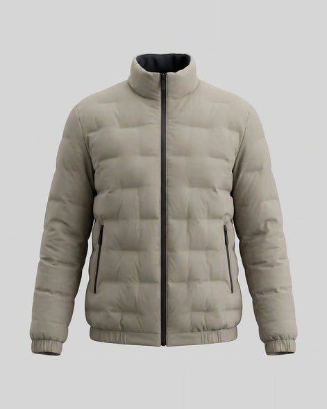 Men's Smart Casual Insulated Jacket Duck Down Khaki Blue – Valedrian — view 6