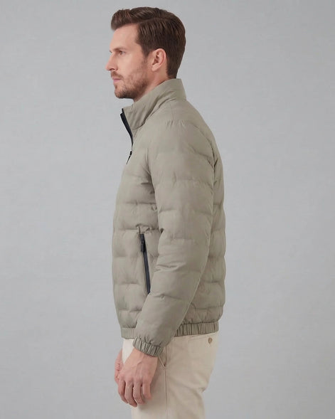 Men's Smart Casual Insulated Jacket Duck Down Khaki Blue – Valedrian — view 9