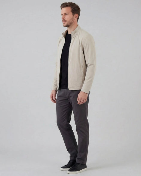 Men's Smart Casual Jacket Brown Navy Lightweight Spring Mid-Layer – Valedrian — view 12