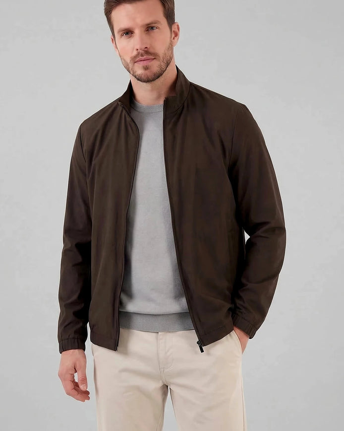 Men's Smart Casual Jacket Brown Navy Lightweight Spring Mid-Layer – Valedrian