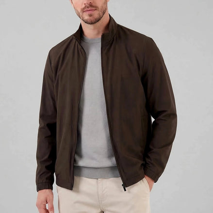 Men's Smart Casual Jacket Brown Navy Lightweight Spring Mid-Layer – Valedrian