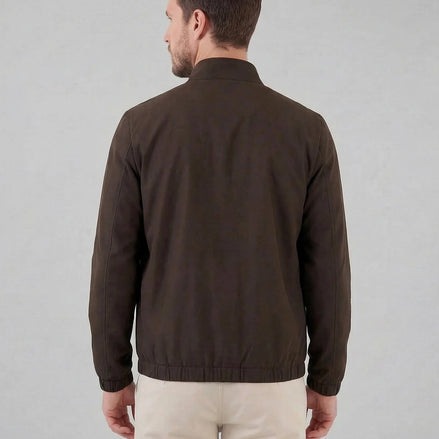 Men's Smart Casual Jacket Brown Navy Lightweight Spring Mid-Layer – Valedrian — view 2