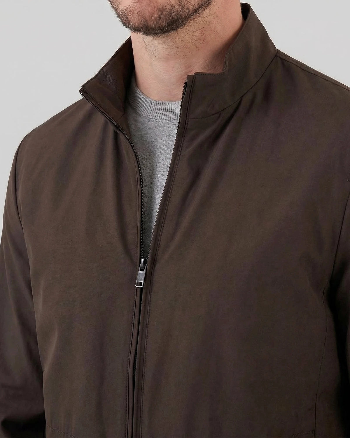 Men's Smart Casual Jacket Brown Navy Lightweight Spring Mid-Layer – Valedrian — view 3