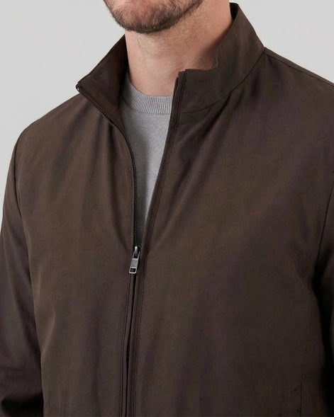 Men's Smart Casual Jacket Brown Navy Lightweight Spring Mid-Layer – Valedrian — view 3