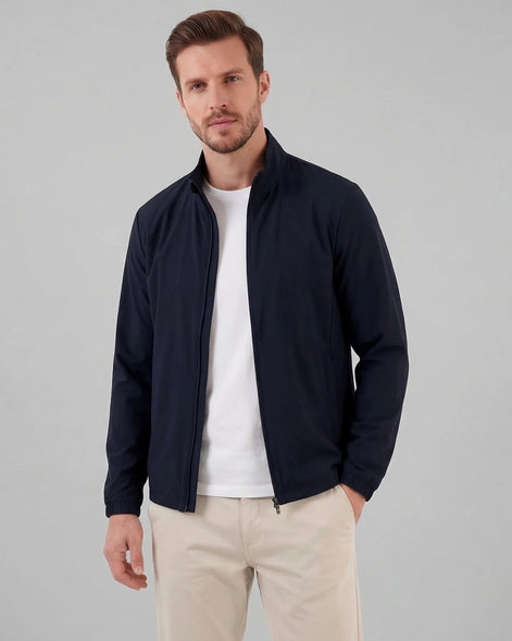 Men's Smart Casual Jacket Brown Navy Lightweight Spring Mid-Layer – Valedrian — view 6