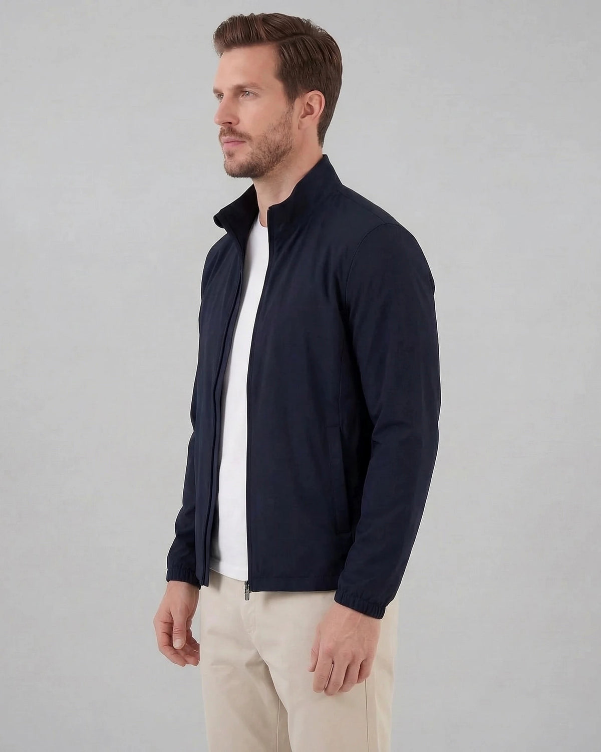 Men's Smart Casual Jacket Brown Navy Lightweight Spring Mid-Layer – Valedrian — view 7