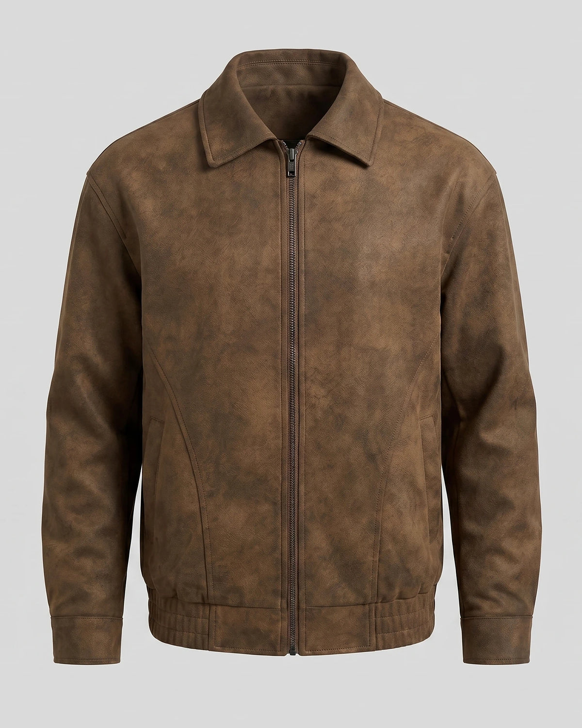Men's Smart Casual Jacket PU Relaxed Fit Full-Zip - Valedrian — view 11