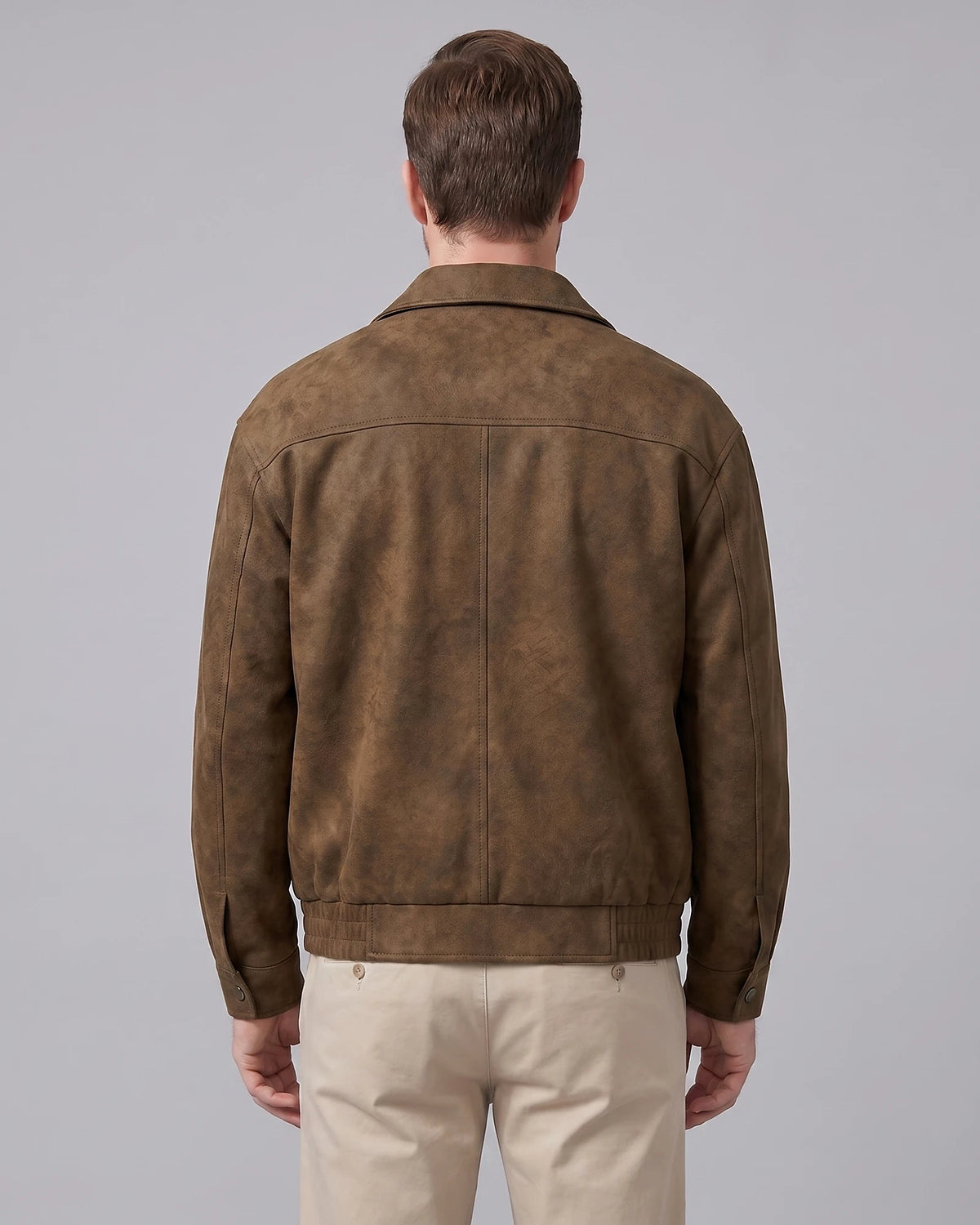 Men's Smart Casual Jacket PU Relaxed Fit Full-Zip - Valedrian — view 14