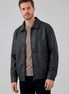 Men's Smart Casual Jacket PU Relaxed Fit Full-Zip - Valedrian